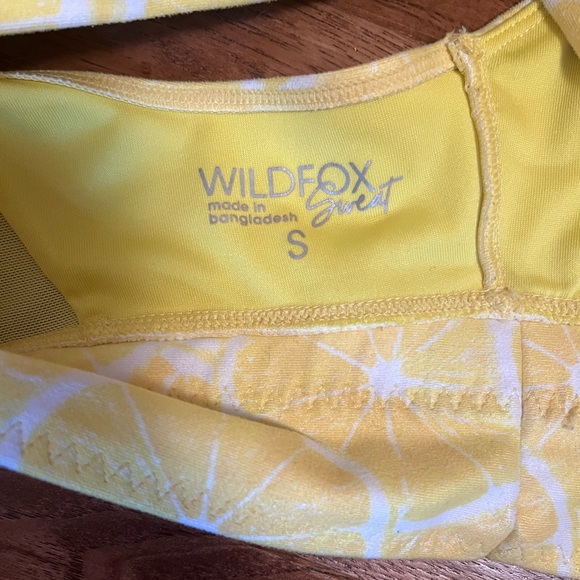 Wildfox Sweat Yellow Lemon Print Sports Bra, Size S - Picture 13 of 16